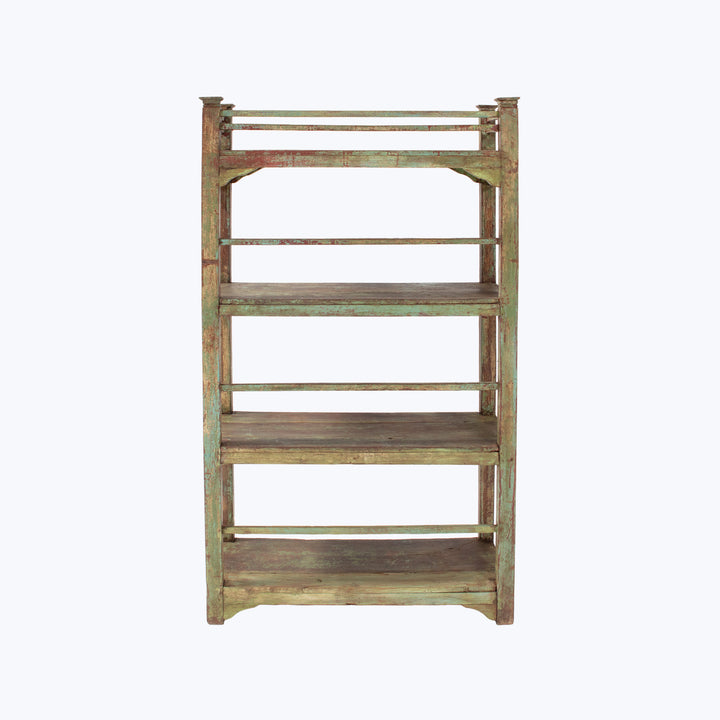 Vintage Green Chippy Wood Shelf
