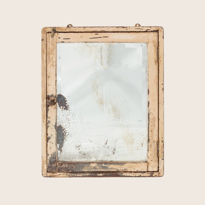 Vintage White Hanging Vanity Mirror