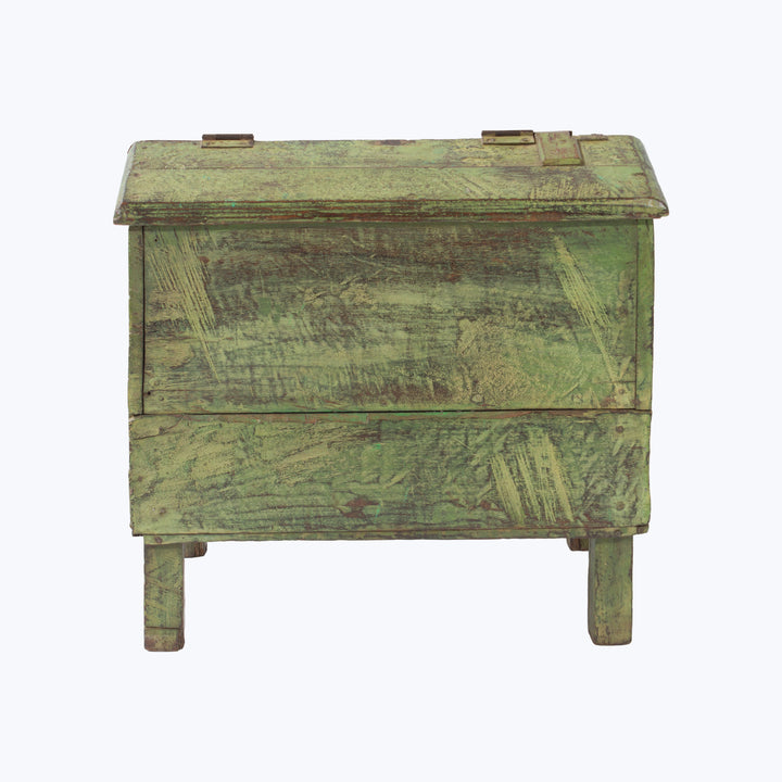 Vintage Green Painted Storage Chest