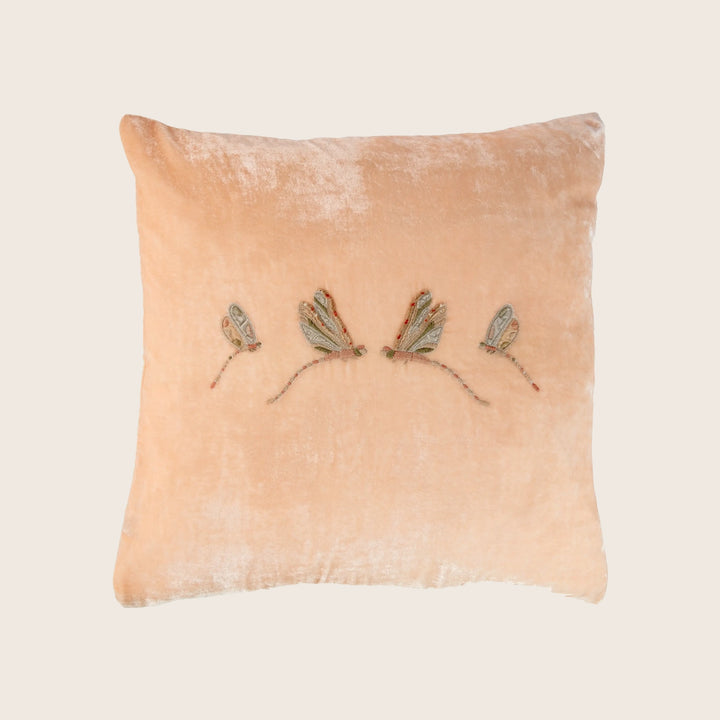 Dragonfly Silk Velvet Pillow Petal