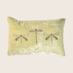 Dragonfly Silk Velvet Lumbar Pillow Mint
