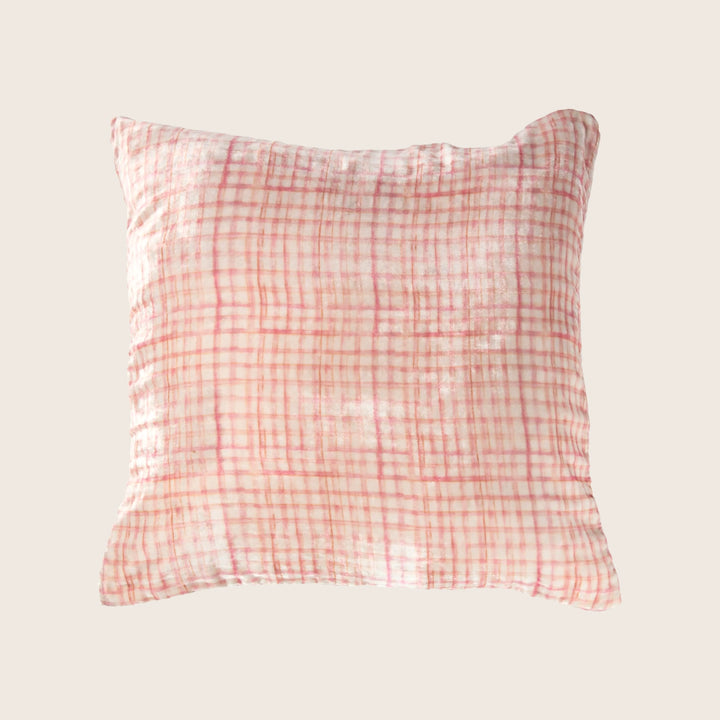 Checks Silk Pillow