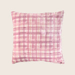 Plaid Silk Velvet Pillow Blush