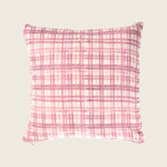 Plaid Silk Velvet Pillow Blush