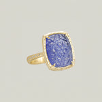 Floral Blue Tanzanite Carved Ring