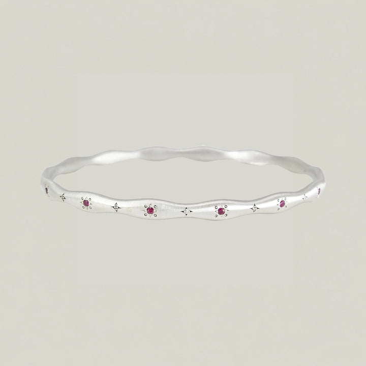 Wavy Stepping Stone Bangle, Ruby
