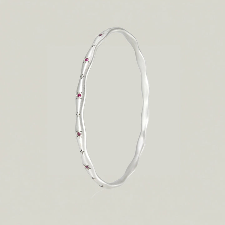Wavy Stepping Stone Bangle, Ruby
