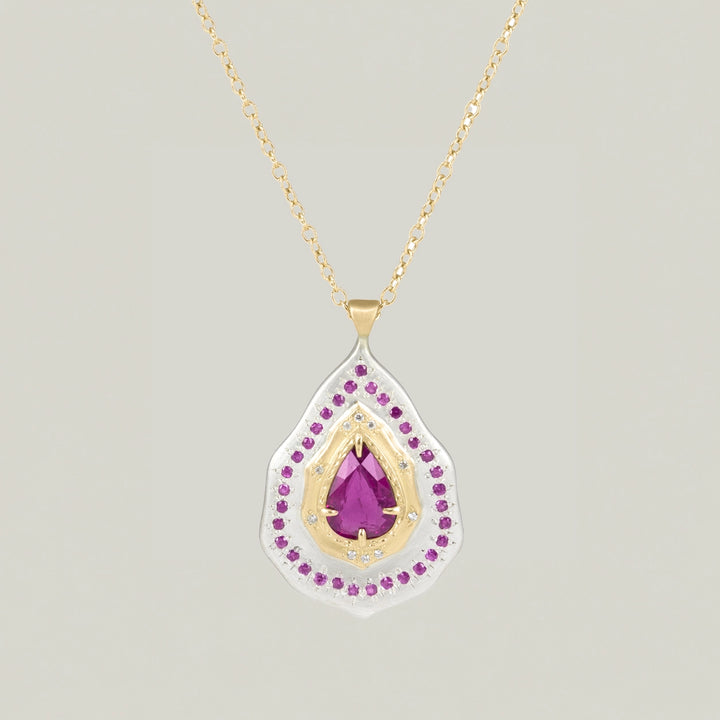 Two Tone Pink Tourmaline Pendant