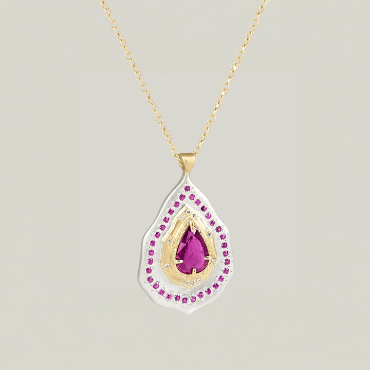 Two Tone Pink Tourmaline Pendant