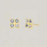 Floral Studs, Blue Sapphire