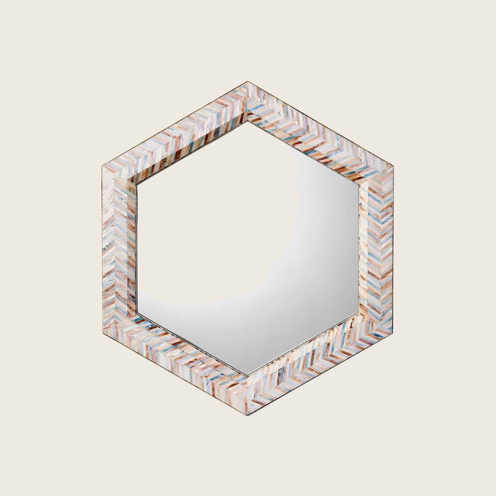 Image for Academy Mother of Pearl Hexagon Wall Mirror