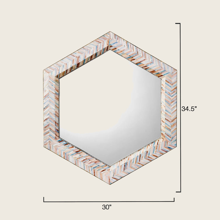Image for Academy Mother of Pearl Hexagon Wall Mirror