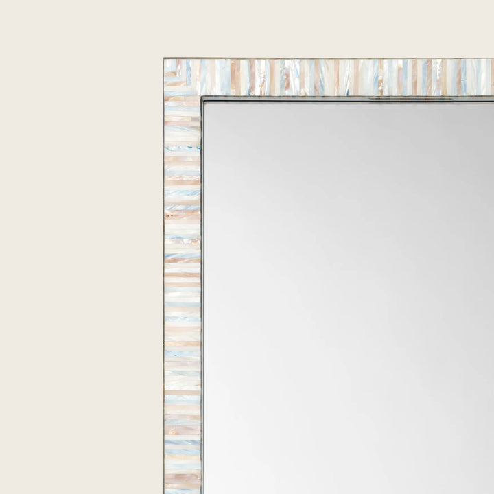 Image for Heron Mother of Pearl Rectangle Floor Mirror