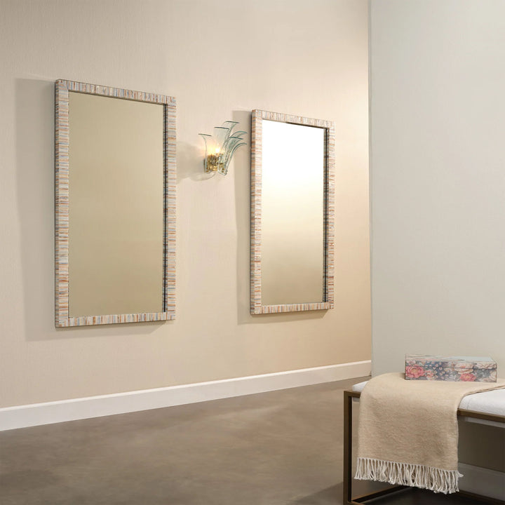 Image for Heron Mother of Pearl Rectangle Floor Mirror