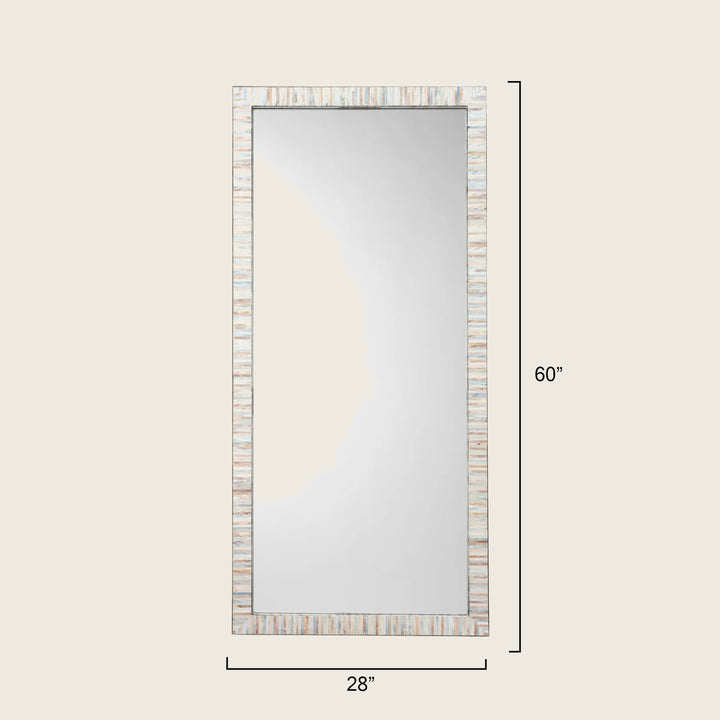 Image for Heron Mother of Pearl Rectangle Floor Mirror