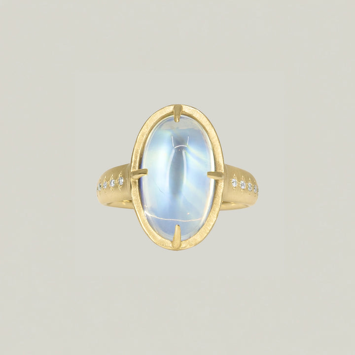 Tapered Oval Moonstone Ring
