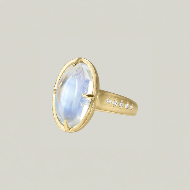 Tapered Oval Moonstone Ring
