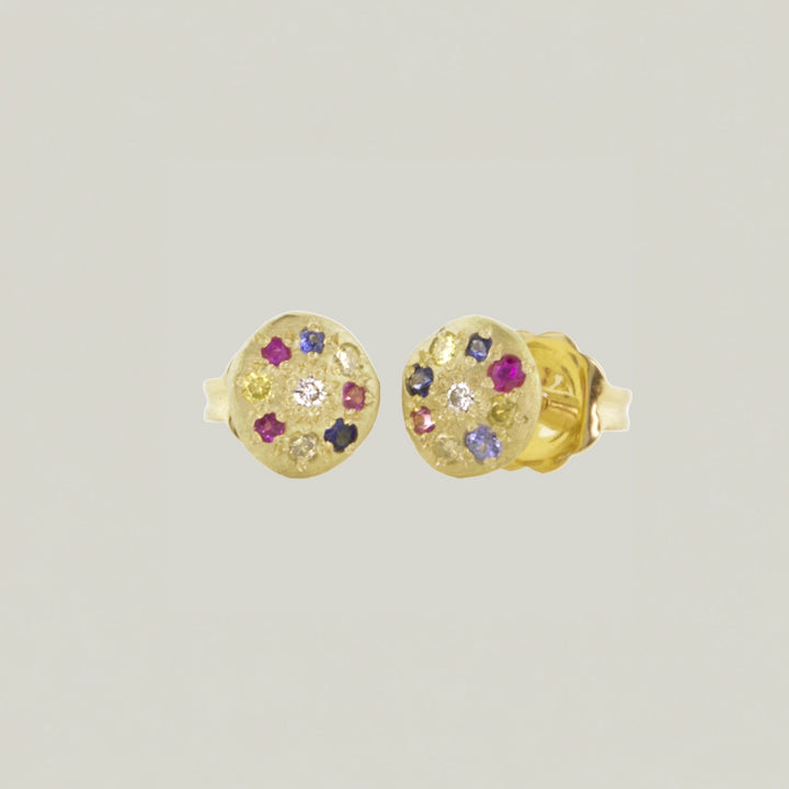 Multi Sapphire Floret Stud