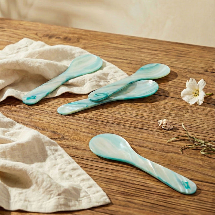 Image for Blue Seashell Spoons, Set of 4