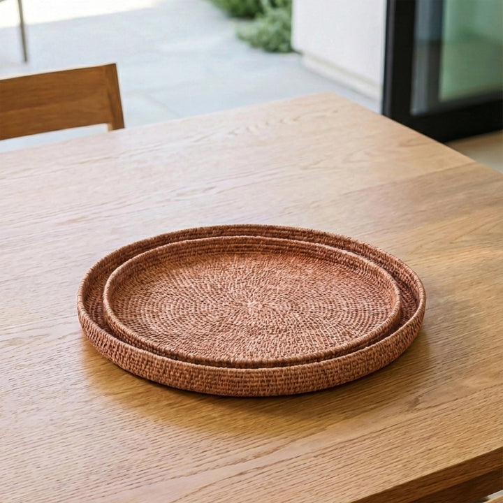 Image for Hydra Woven Seagrass Tray Set of 2