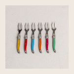 Image for Laguiole 12 Piece Mini Cheese Fork Set, Rainbow