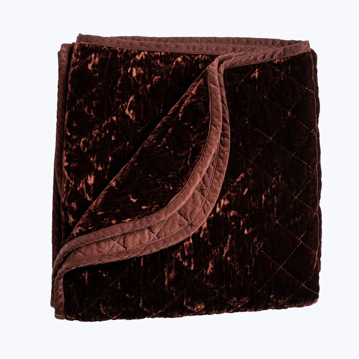 Silk Velvet Quilted Coverlet