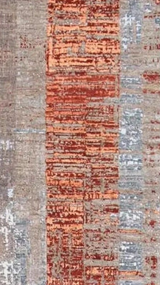 Multicolored Contemporary Indo Ikat Wool Art Silk Blend Runner - 2'6" x 19'10"