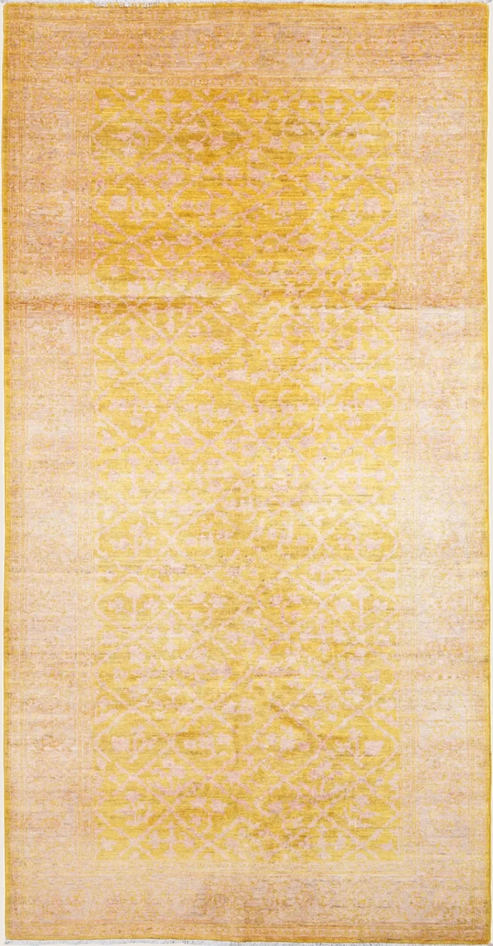 Peach Gold Transitional Pak Khyber Wool Runner - 5'3" x 10'