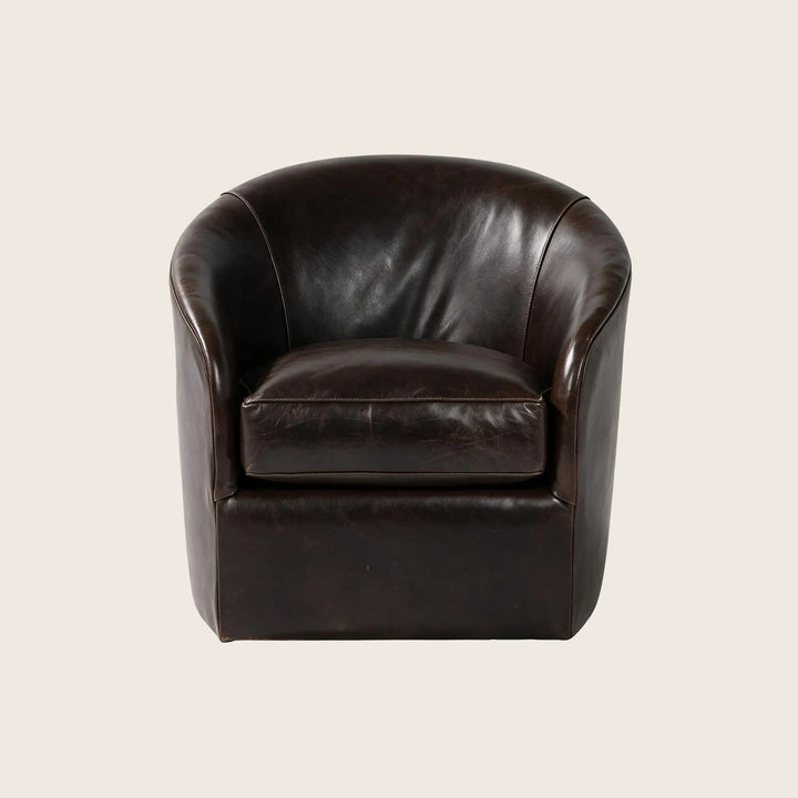 Hudson Leather Swivel Chair