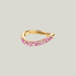 Wave Ring with Pink Sapphires