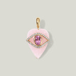 Image for Stoned Heart Pendant, Pink Opal & Tourmaline, Love, Small