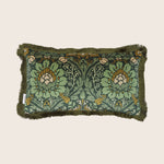 Electirc Nouv Velvet Fringe Lumbar Pillow Green