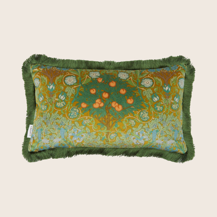 Melbury Velvet Fringe Lumbar Pillow