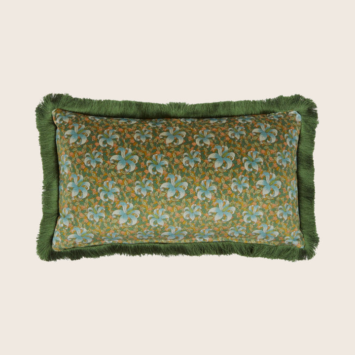 Melbury Velvet Fringe Lumbar Pillow