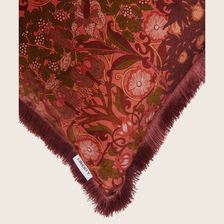 Melbury Velvet Fringe Pillow Raspberry