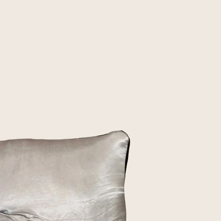 Image for Antique Silk Embroidered Bird Lumbar Pillow