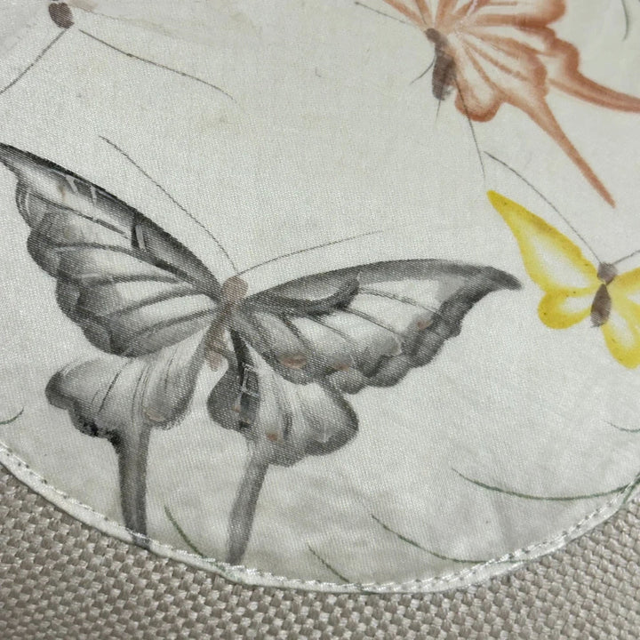 Image for Vintage Hand Painted Butterfly Lumbar Pillow