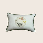 Image for Vintage Hand Painted Butterfly Lumbar Pillow