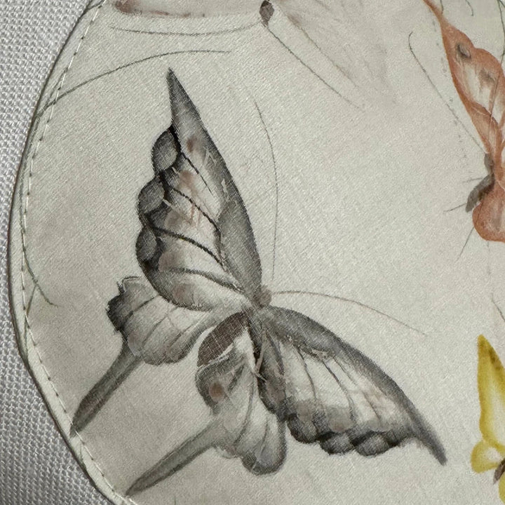 Image for Vintage Hand Painted Butterfly Lumbar Pillow