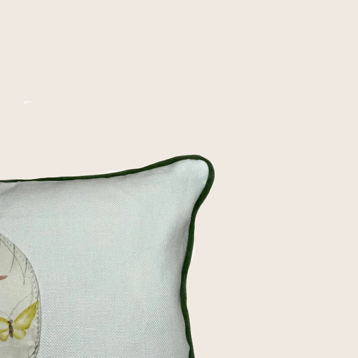 Image for Vintage Hand Painted Butterfly Lumbar Pillow
