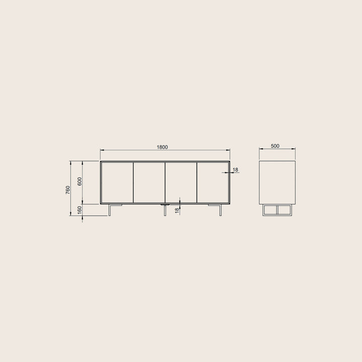 Image for Quadrum Wood Buffet