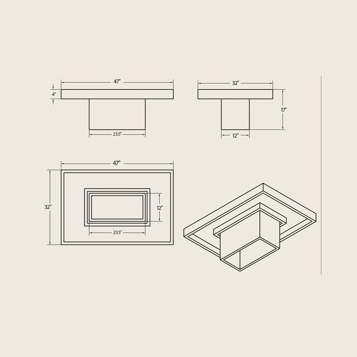 Image for Una Rectangle Indoor | Outdoor Concrete Coffee Table