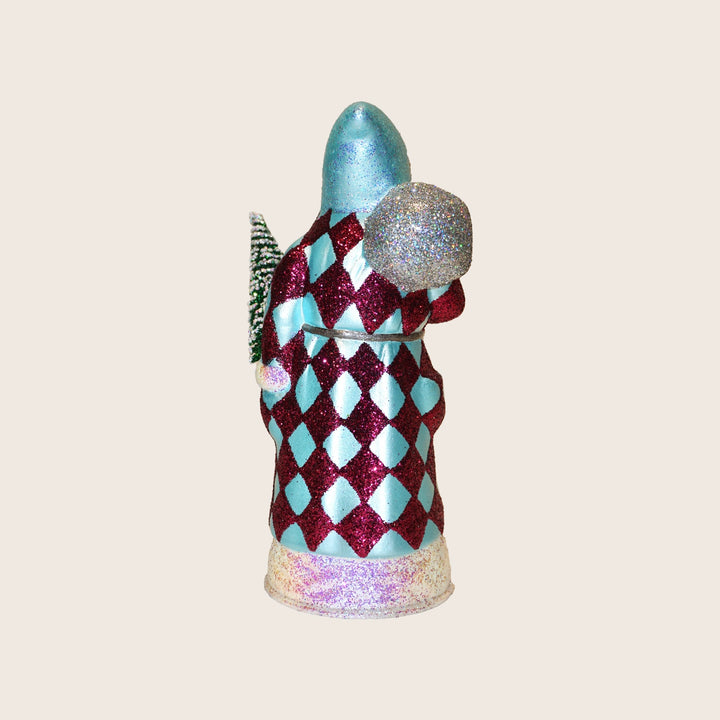 Small Beaded Diamond Check Santa