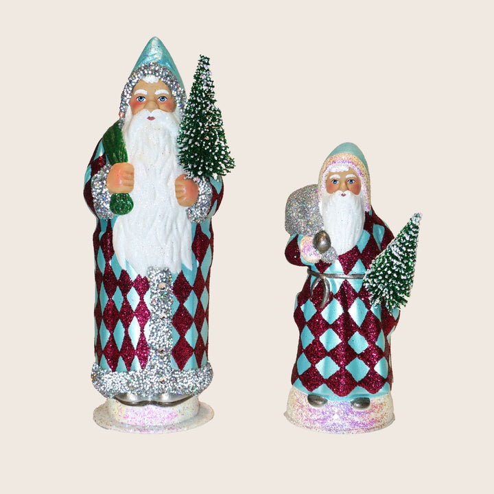 Small Beaded Diamond Check Santa