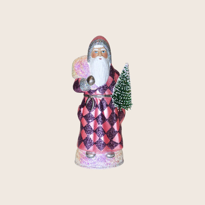 Small Beaded Diamond Check Santa