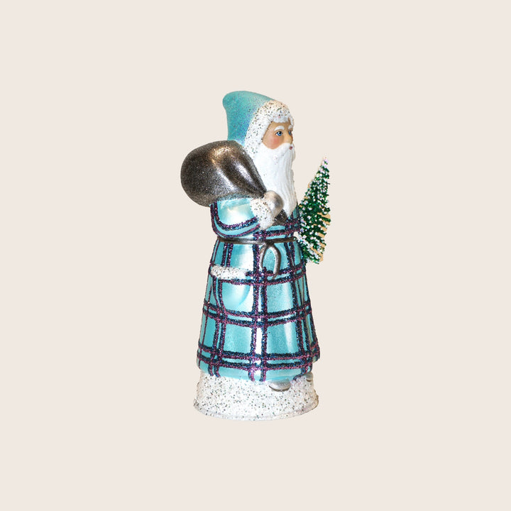 Small Beaded Plaid Santa