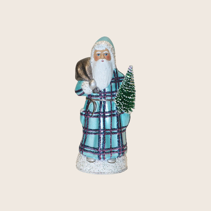 Small Beaded Plaid Santa