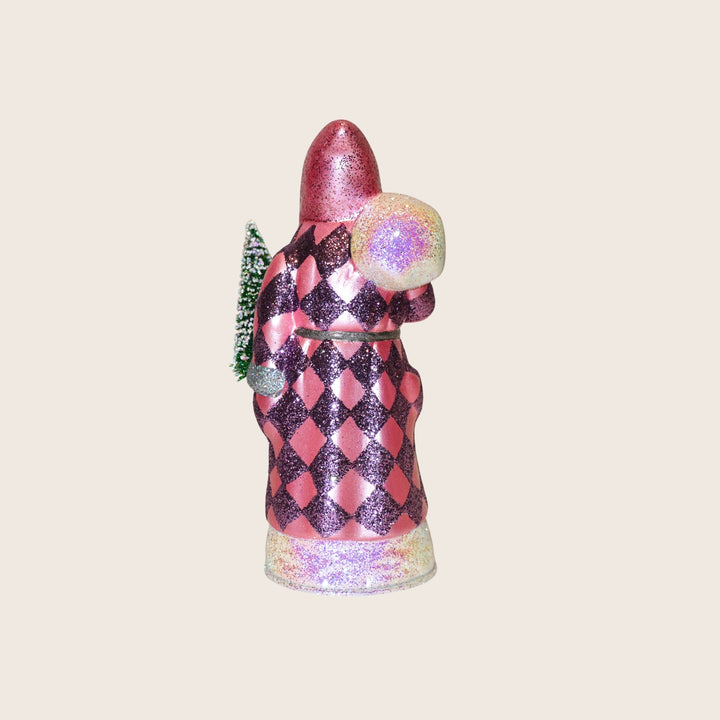Small Beaded Diamond Check Santa
