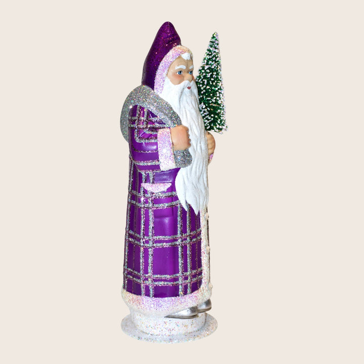 Tall Beaded Plaid Santa