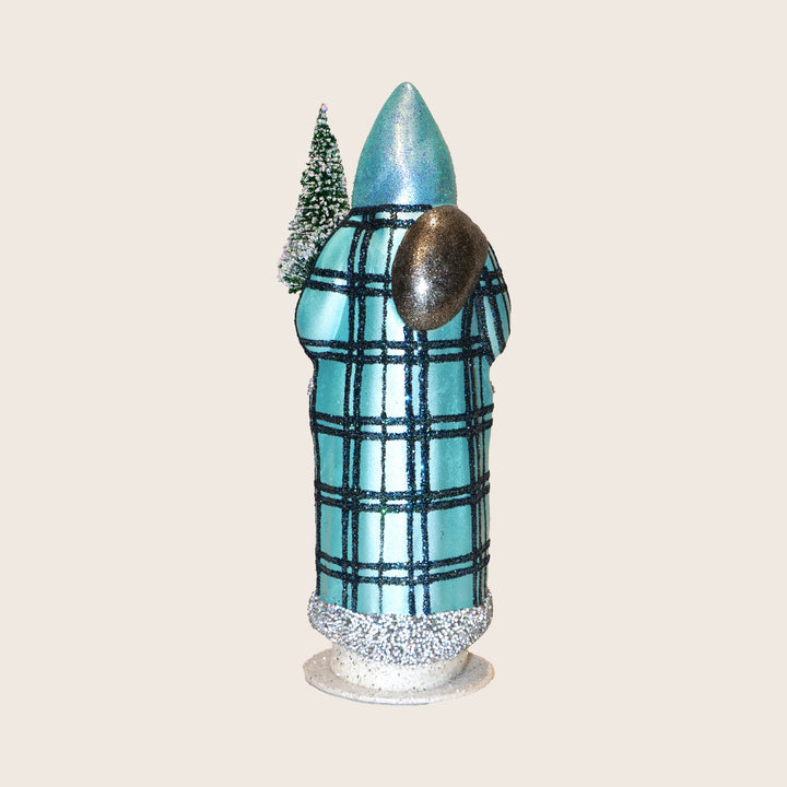 Tall Beaded Plaid Santa